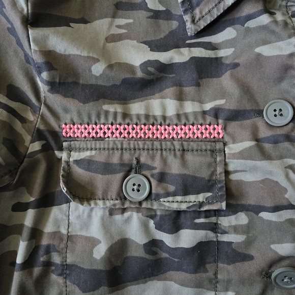 NWOT Women's Caslon Camouflage Camo & Pink Coat Jacket sz Medium - Picture 7 of 14